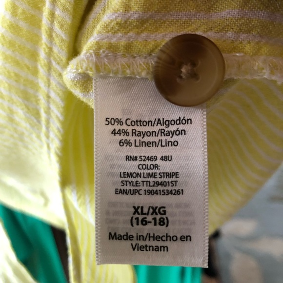 Time & Tru Linen Blend Boxy Short Sleeve Tops size XL - Picture 6 of 10